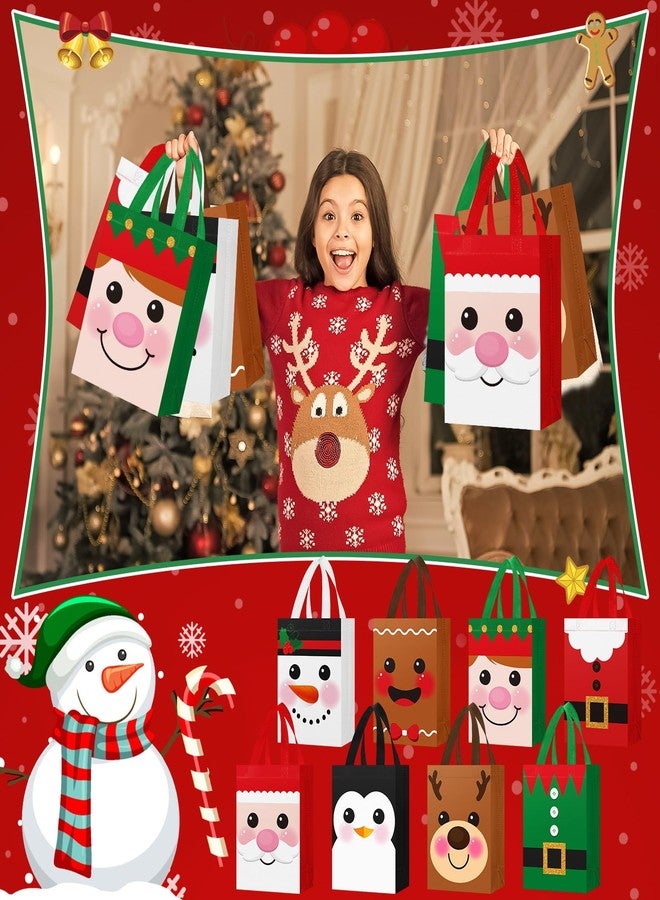 Clysee 24 Pcs Christmas Gift Bags with Handles 10 x 8 x 4 Inch Reusable Multifunctional Non Woven Christmas Gift Doll Bags Wrapping Xmas Party Favors for Holiday Xmas Gifts - Image 5